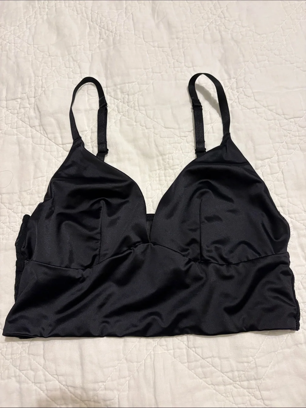 NWOT Auden Black Longline Bralette with Adjustable Straps